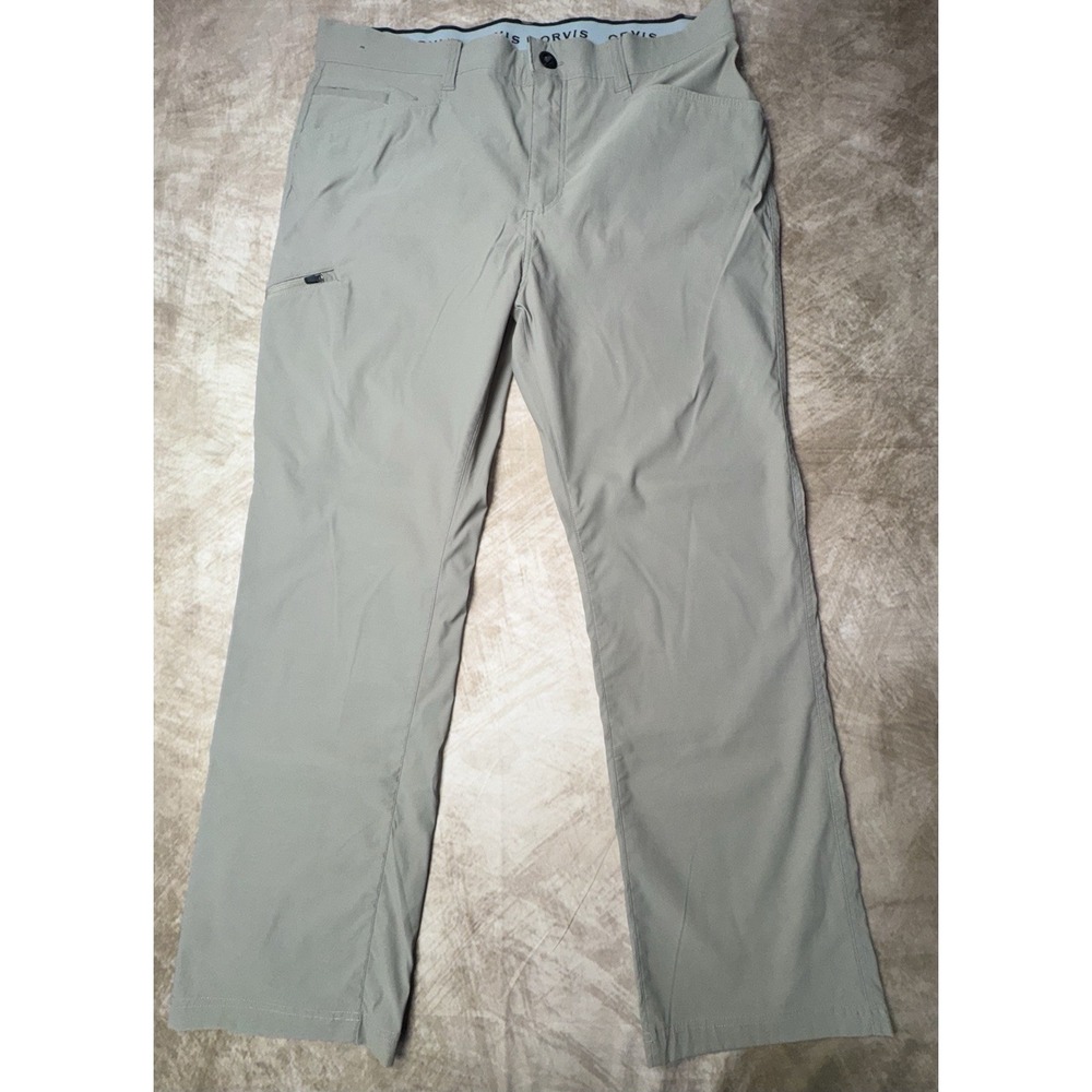 Orvis Pants Men 38x30 Tan Performance Nylon Blend Stretch Outdoor Hunting Tech